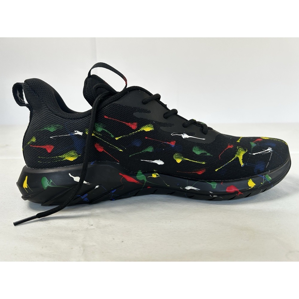 Soulsfeng Sneakers Running Shoes Men's Sz 15.5 Black Olympic Spray Paint Splash - Picture 14 of 16